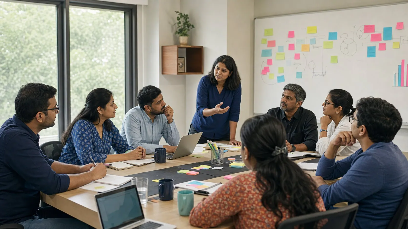 Illustrative image of an Indian team shaping strategy and an operating model